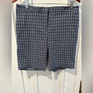 Mario Serrani Navy and White Patterned Shorts
